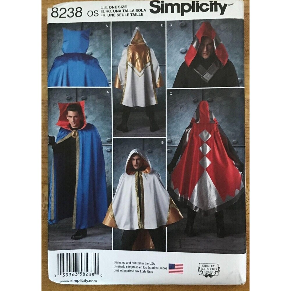 #8238 Simplicity Mens costume sewing pattern
